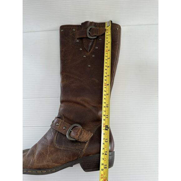 Born Thick Distressed Leather Knee High Riding Boots Calf Stretchers Size 8 - Picture 12 of 12